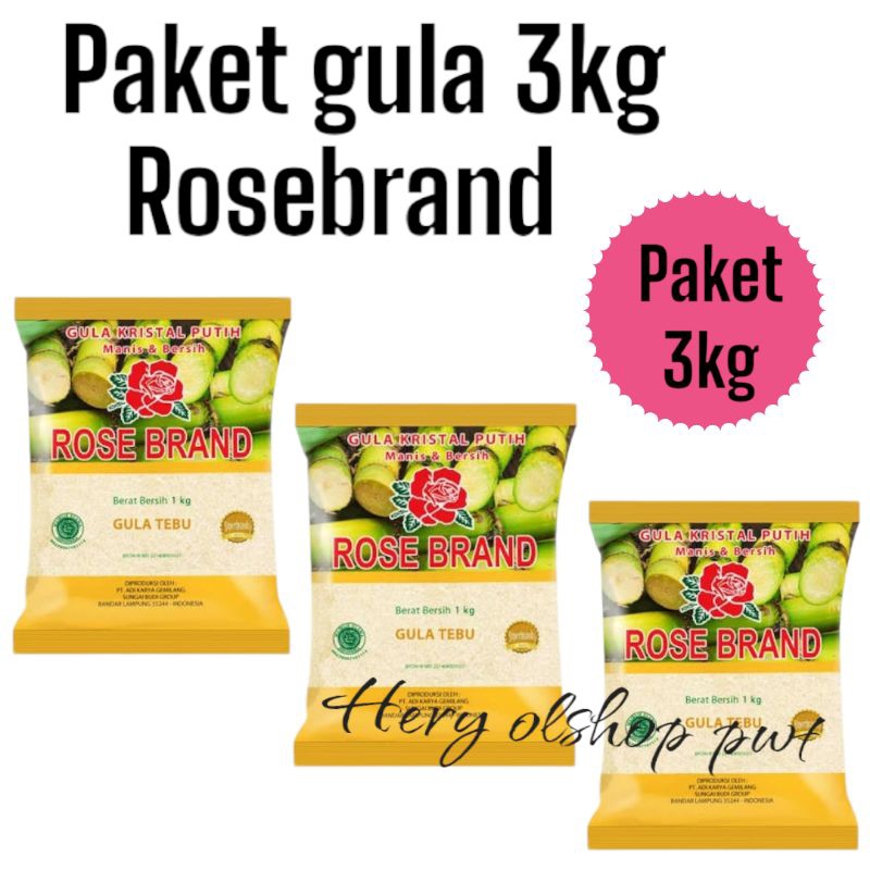 

Rosebrand gula pasir 3 kg gula kuning / gula hijau