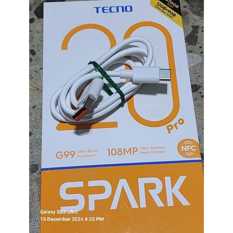 KABEL DATA TECNO 20 PRO SPARK TIPE C ASLI BAWAAN COPOTAN ORIGINAL