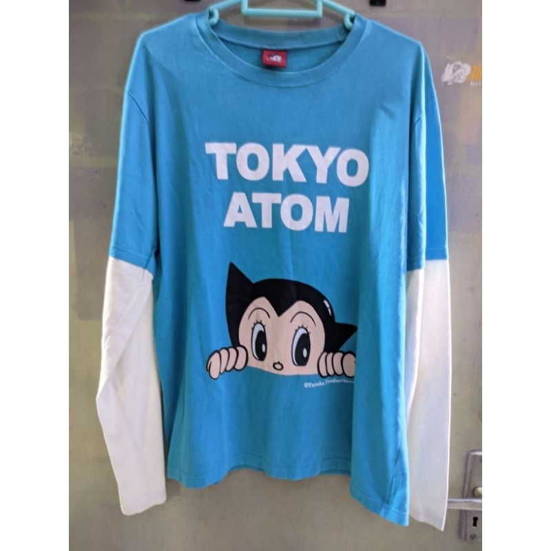 t-shirt kaos film anime Astro boy official TOKYO ATOM by Tezuka Production longsleeve vtg 90s