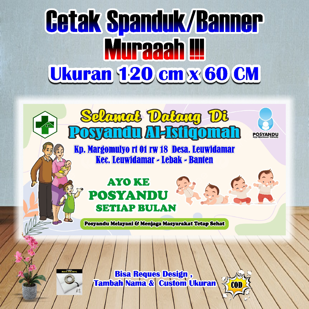 Spanduk Banner Posyandu Ukuran 120 cm x 60 cm