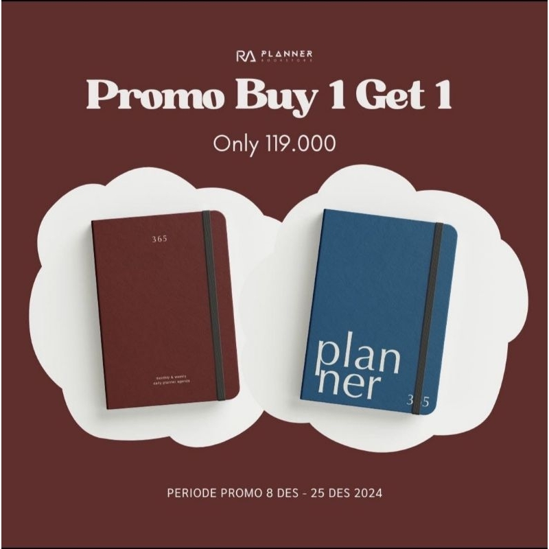 

DAPAT 2 PLANNERBOOK 2025 BY RA 365days BELI 1 GRATIS 1 BUKU CATATAN AGENDA TAHUNAN UNTUK KANTOR SEKOLAH PRIBADI LENGKAP WEEKLY MONTHLY