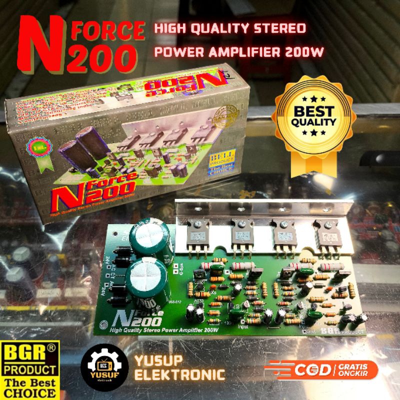 KIT POWER AMPLIFIER STEREO N-FORCE 200W N FORCE 200W POWER AMPLI AMPLIFIER STEREO NFORCE  BELL BGR