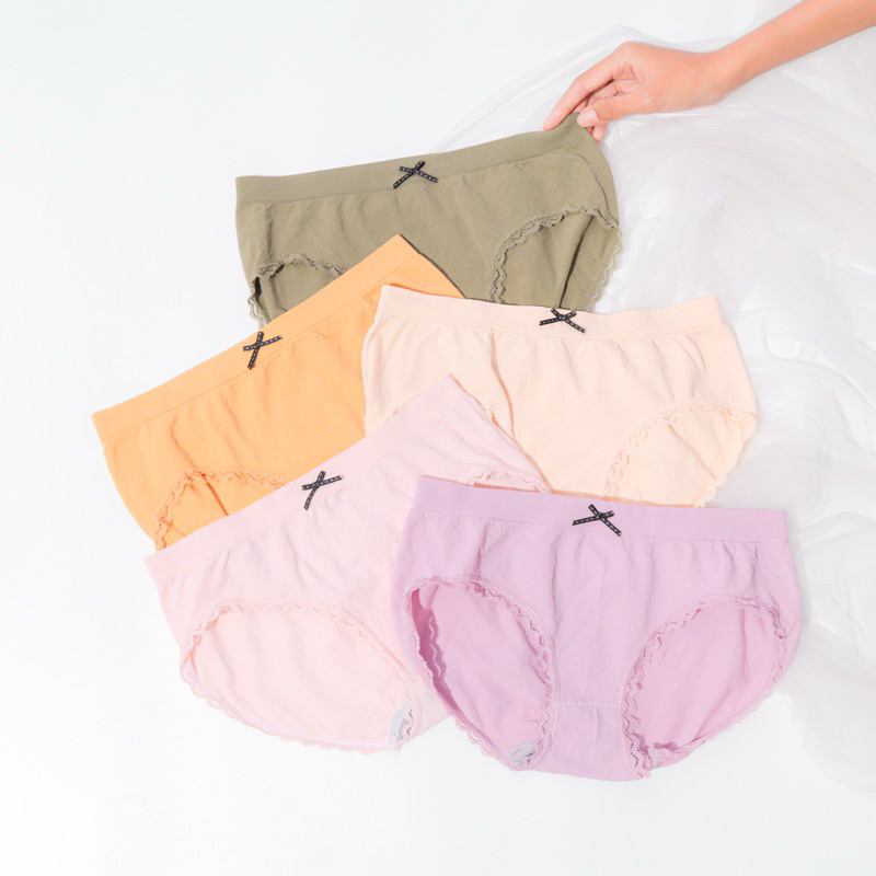 GIA UNDERWEAR ISI 5 PCS CELANA DALAM WANITA / CD CEWEK DEWASA POLOS / BREATHABLE BAHAN POLYESTER