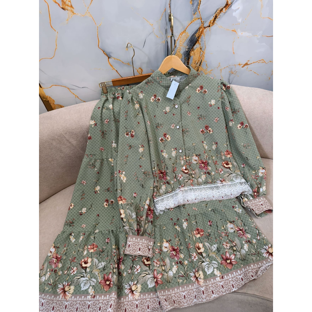 Sanay set Rok by Sanay.co | Atasan wanita muslim | rok bunga | ootd hijab