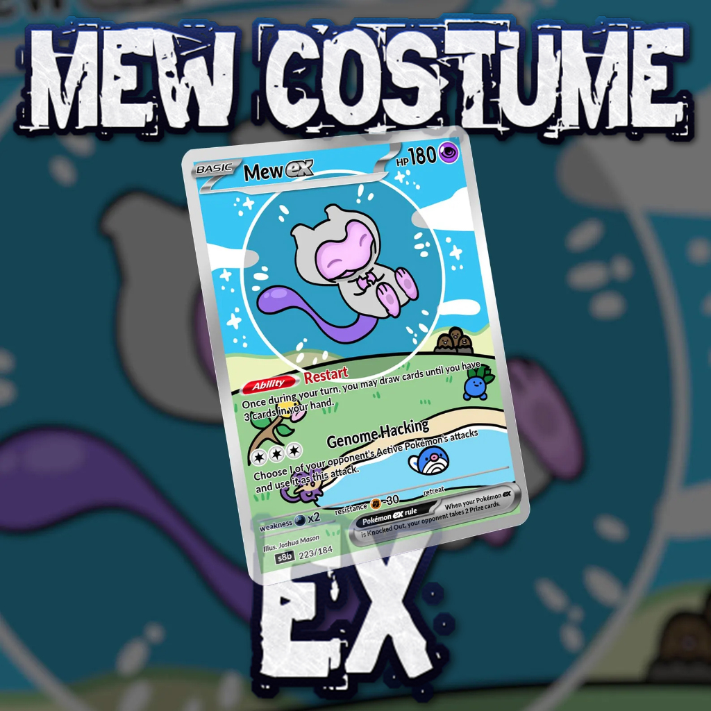 KARTU POKEMON TCG HOLOGRAM ENGLISH VERSION EX - MEW COSTUME