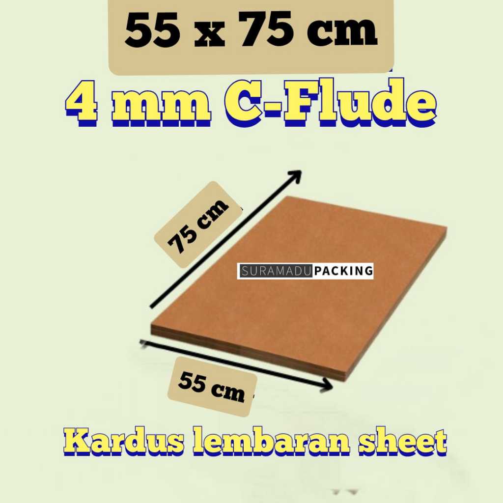 

KARDUS SHEET 55x75 cm 75x55 cm Kardus Lembaran Polos / Kardus Karton lembaran polos / Karton lembaran corrugated