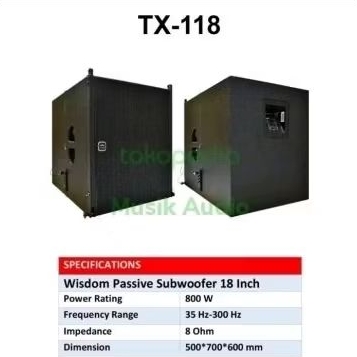 Wisdom TX 118 TX118 LINE ARRAY SUBWOOFER PASIF