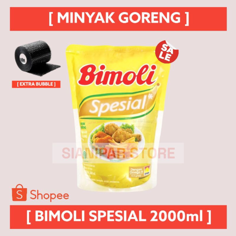 

Bimoli Spesial Minyak Goreng Refill Pouch 2L - 2000ml [ Gratis Pengemasan Dengan Bubble Wrap ]