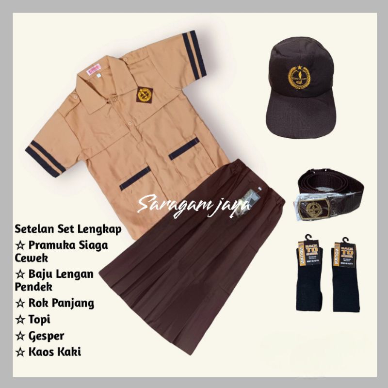 Set pramuka sd perempuan,Seragam pramuka siaga sd,Rok pramuka sd cewek