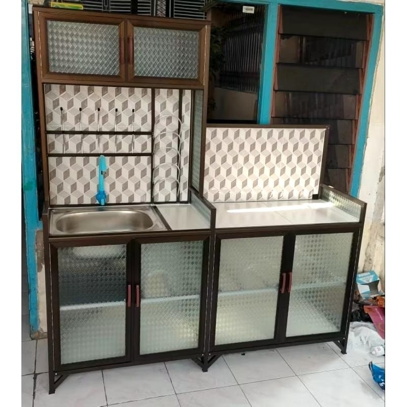 Lemari dapur wastafel rak piring