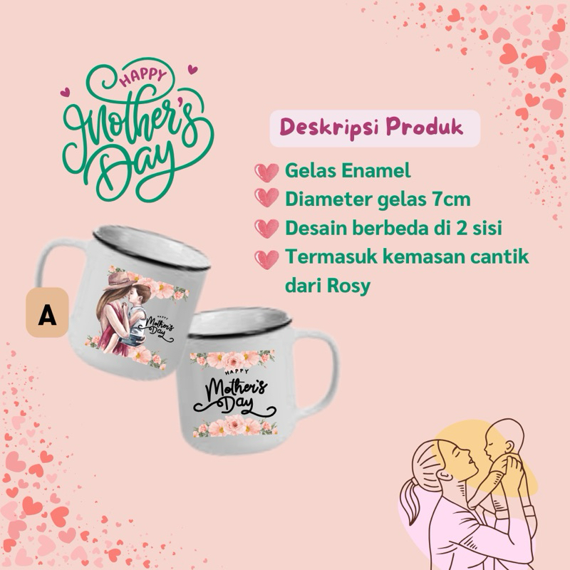 Gelas enamel custom Souvenir Gelas Enamel