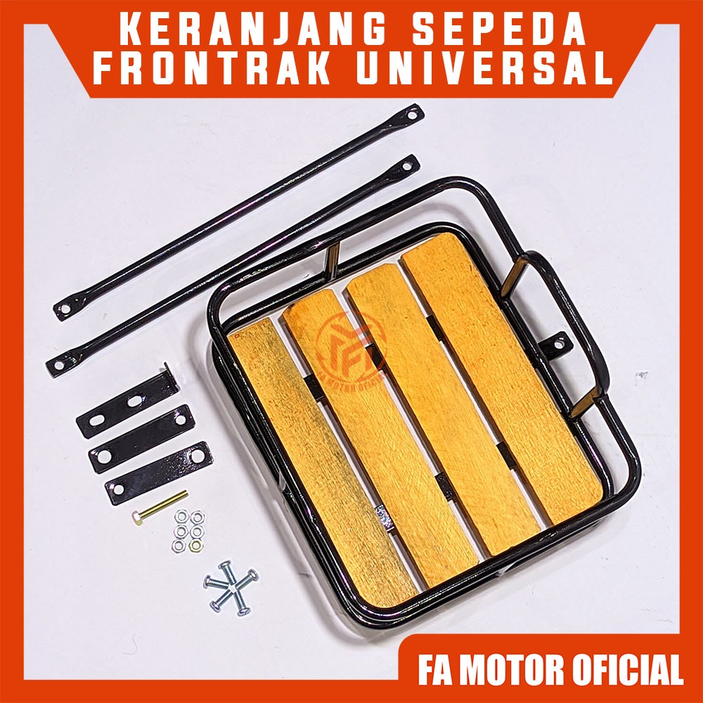 Keranjang Sepeda Depan/Rak Sepeda Model Classic Vintage Hitam Cat Coating Kilap Anti gores