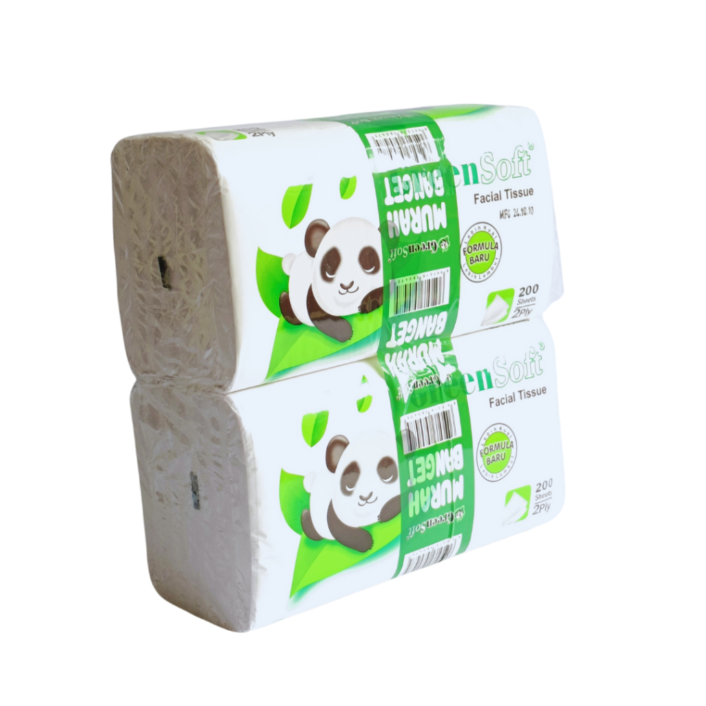 GREEN SOFT Tisu Panda 200 Sheet Paket 2 Box