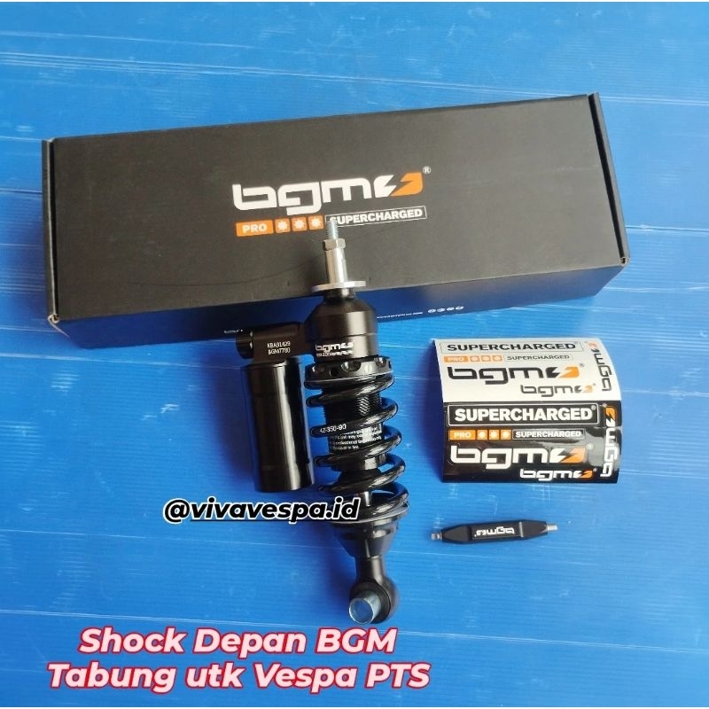Shock Depan BGM Tabung Hitam utk Vespa Smallframe PTS dkk