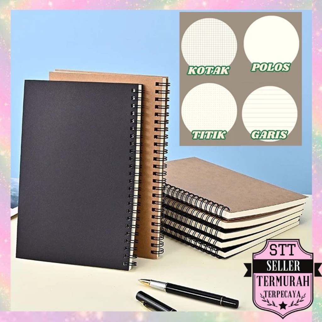 

STT Buku Tulis Catatan Notebook Jurnal isi 50 Lembar Cover Transparan Blank Spiral Notebook Transparant