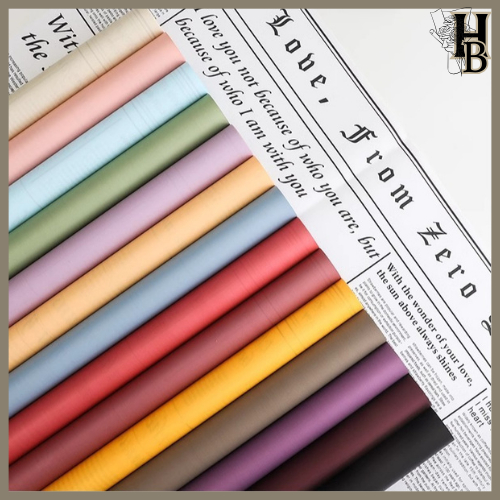 

Bicolor Buff Newspaper Cellophane Koran Kertas Buket Bunga Wrapping Paper Lembaran Waterproff 6038