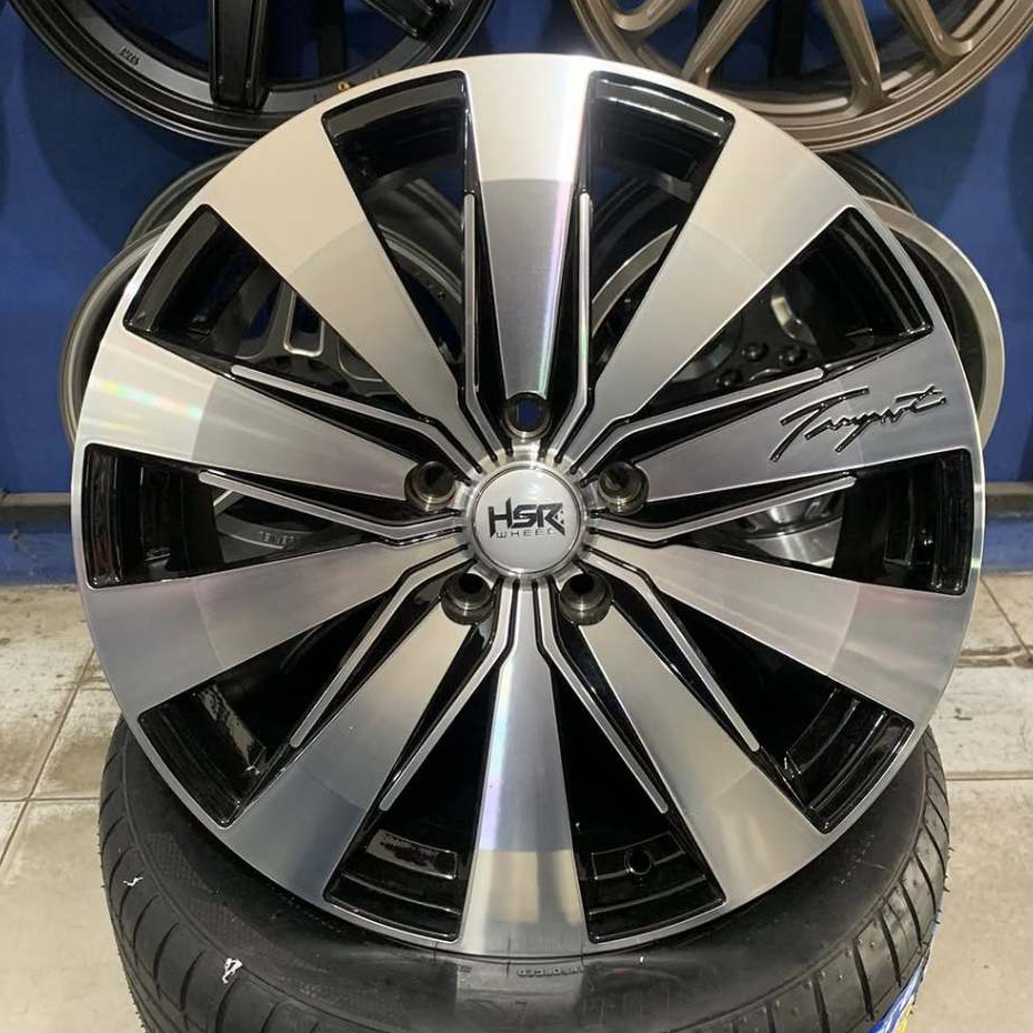 Velg mobil xpander alphard ring 17 HSR TEMPEST black polis- Velg mobil ring 17