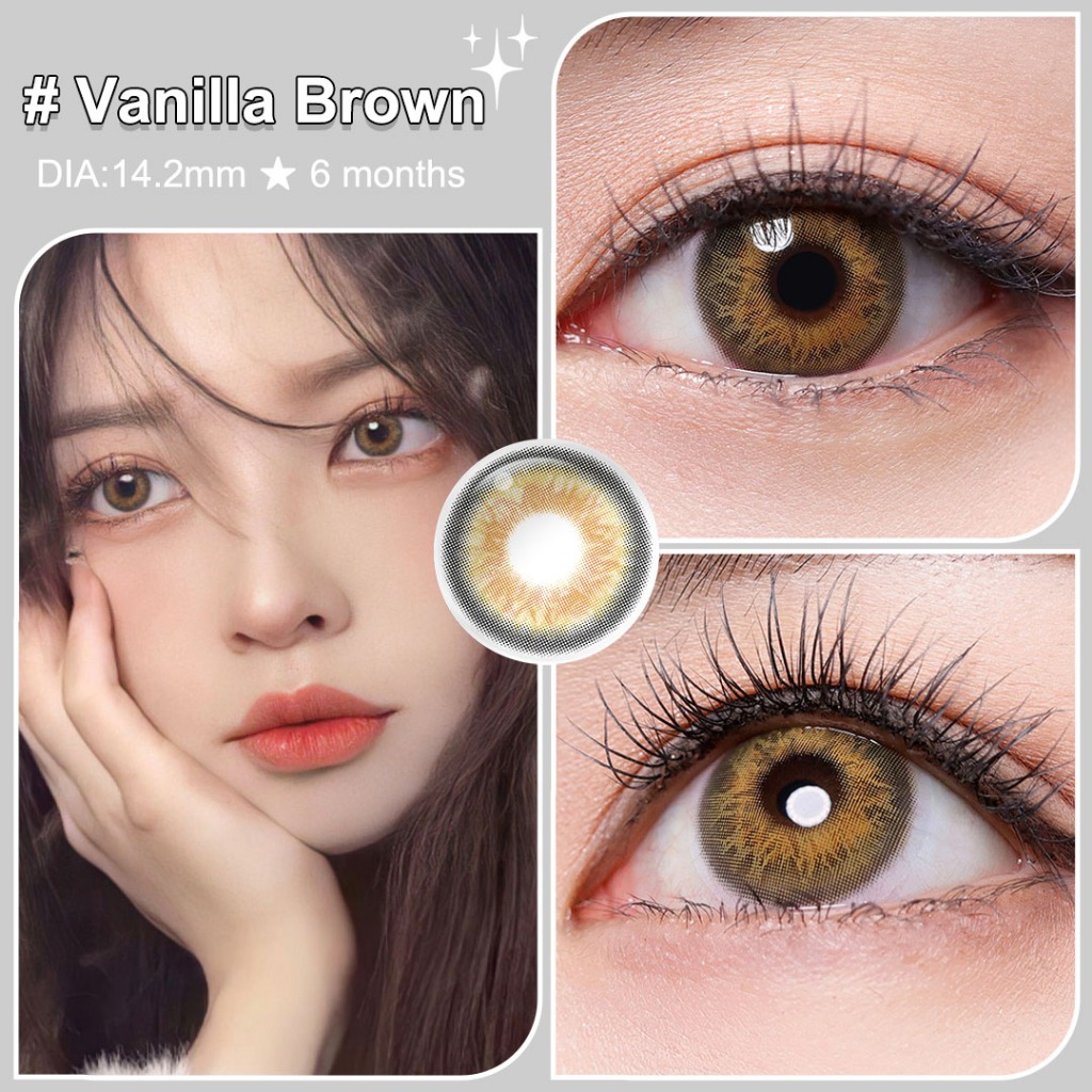 Magister 1 Pasang Desain Iris Imitasi Lensa Kontak Normal Diameter 14.2mm 6bulan