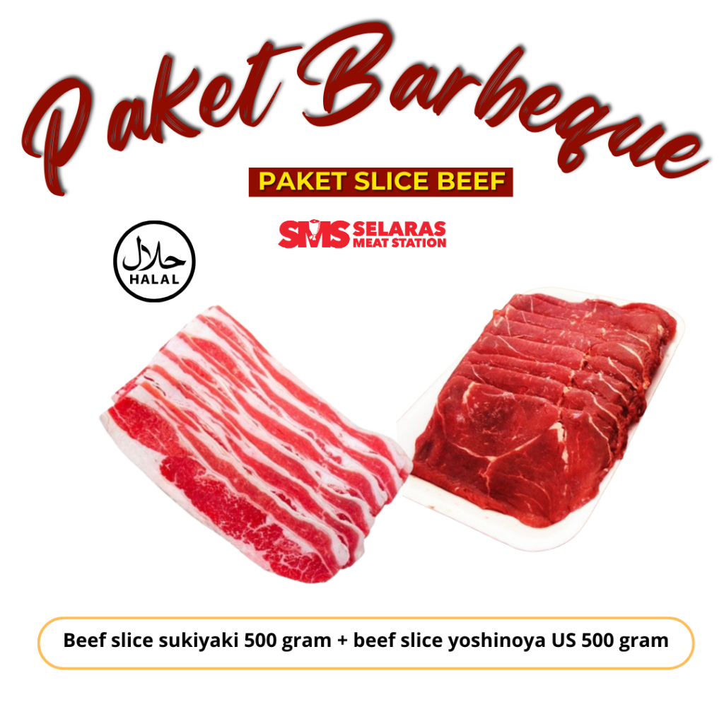 

Paket Bundling Barbeque Slice Beef Sukiyaki 500 gram + Yoshinoya US 500 gram