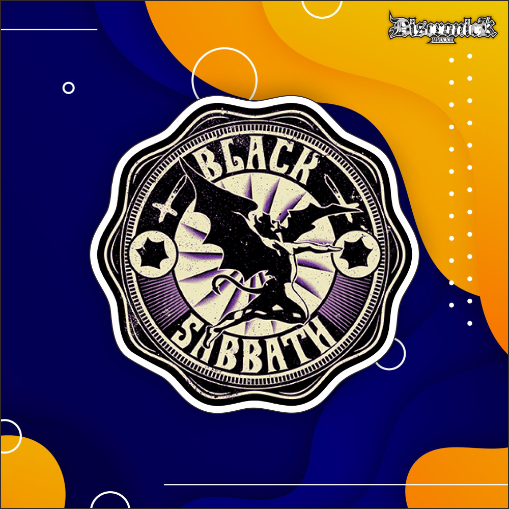 

Stiker / Sticker BLACK SABBATH Wavy Circle Brand Logo Cutting