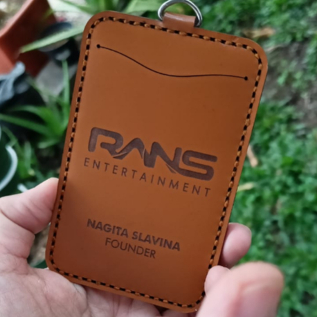 

Id Card Holder Lanyard K kulit Sapi Asli Gratis Custom Nama Dan Logo