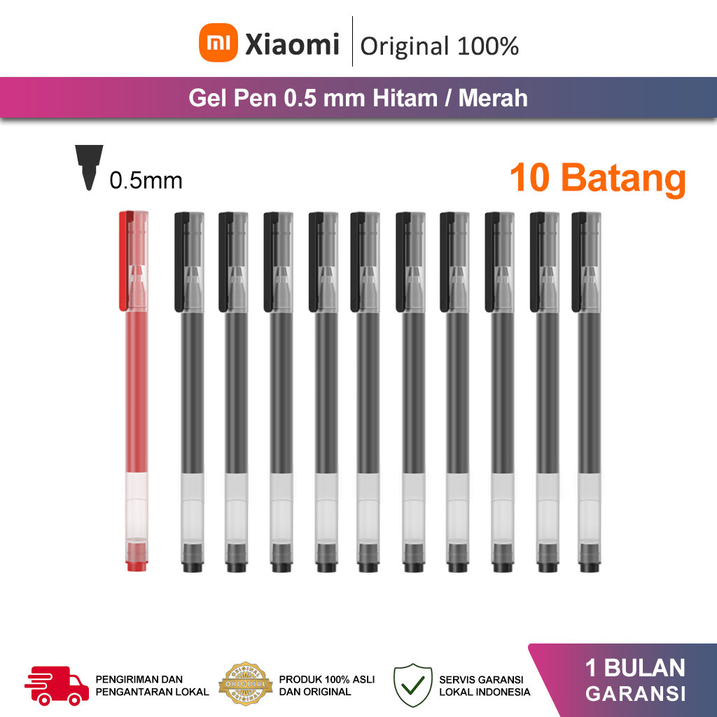 

Xiaomi Mi Pulpen Gel Pena Big Fill Gel 0.5 Mm Hitam / Merah ( 10pcs ) - Original