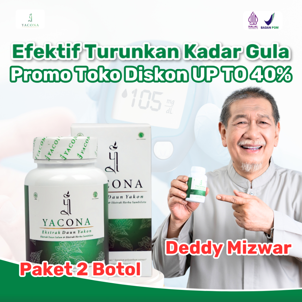 Yacona Obat Herbal Diabetes Bantu Turunkan Gula Darah Tidak Menimbulkan Efek Samping Sudah BPOM & Ha