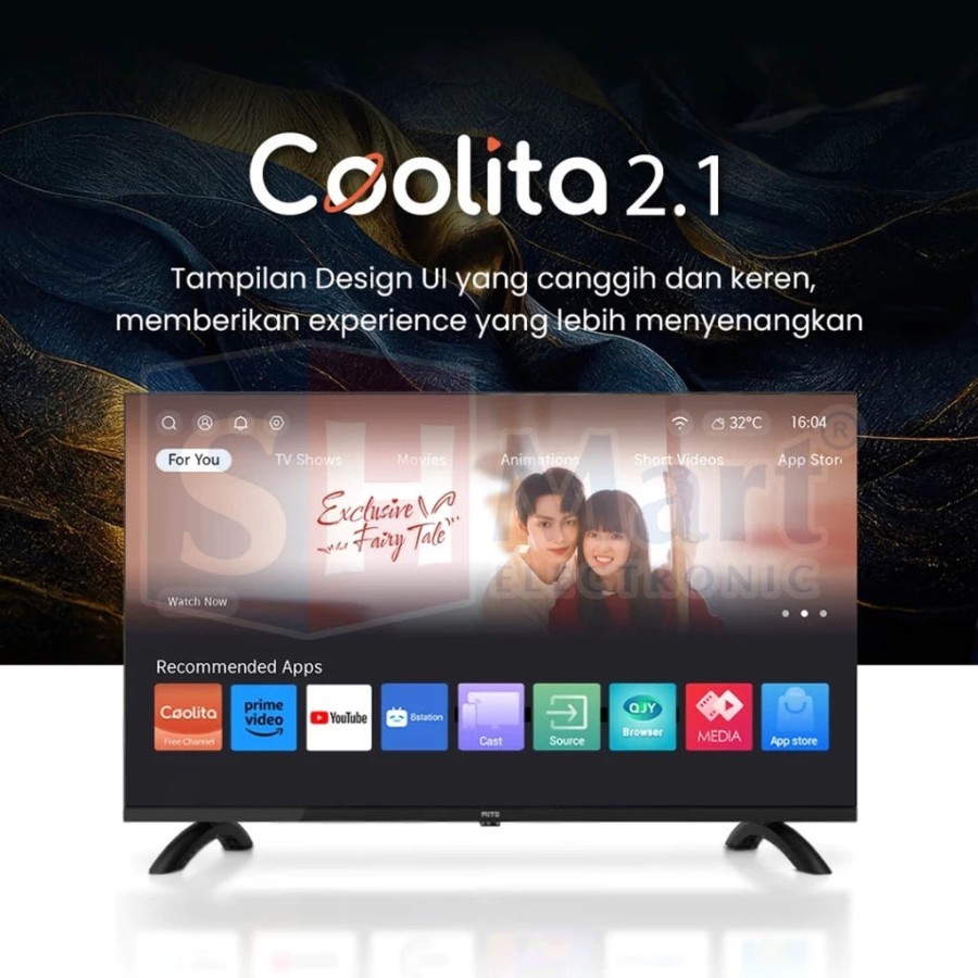 MITO Smart LED TV 4366 43 Inch Full HD - OS Coolita 2.1 netflix youtube smart lengkap