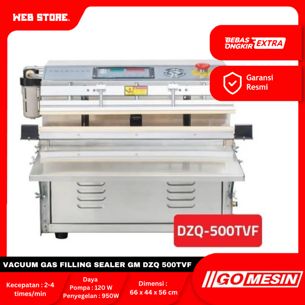 Mesin Vacuum Isi Gas Gomesin GM DZQ 500TVF Vacuum Gas Filling Sealer Gomesin GM-DZQ-500TVF