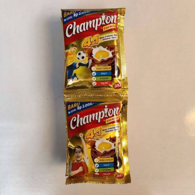 

Energen Champion susu cokelat 1 renceng isi 10 Sachet free 1 sachet | Kios Zulaikha