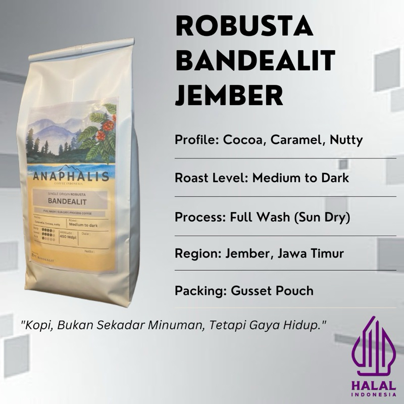 

Kopi Robusta Bandealit Premium Jember Coffe Premium Roast Beans