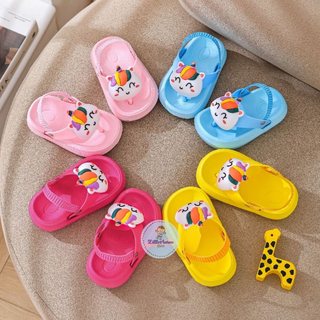 SALE 6.6 littleaaron -    JEPIT UNICORN Sandal Bayi Balita Anak Bahan Karet Model ala korea Lucu ant