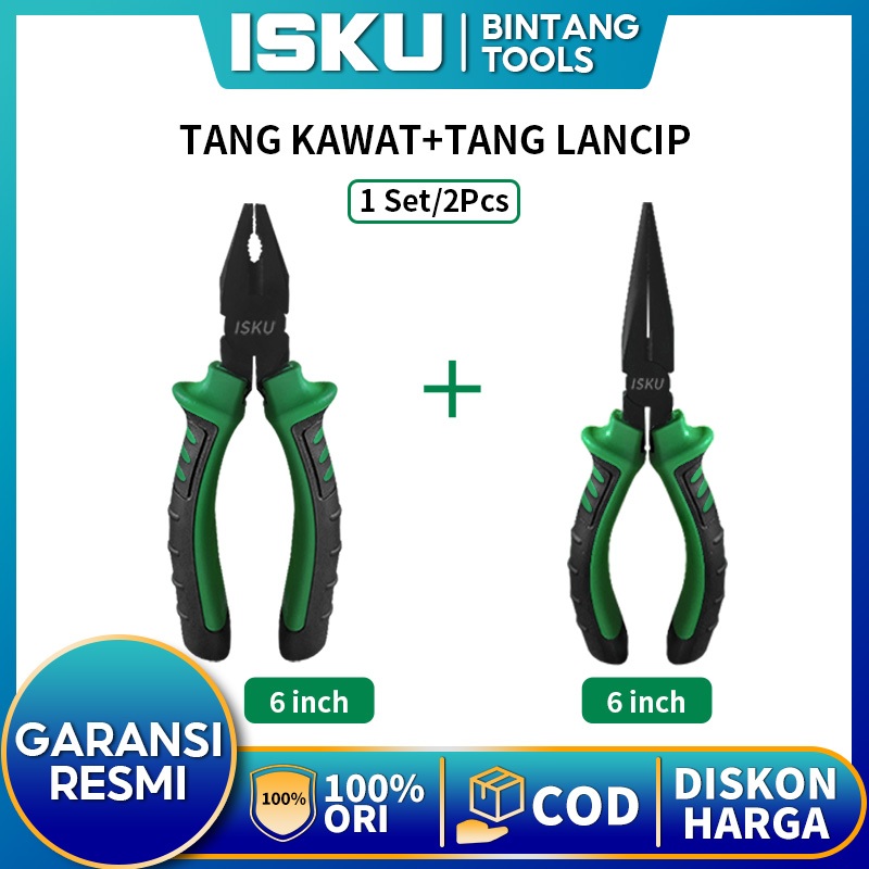 ISKU Tang Kawat Potong Tang Kombinasi Set Tang Pemotong Kawat Tang Kombinasi Multifungsi Tang Kecil 