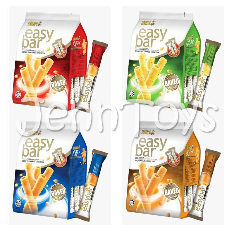 

Bika Easy Bar 108g Corn Stik Rasa BBQ Bika Easy Bar Chicken BBQ Seaweed Cheese Flavour Corn Stik