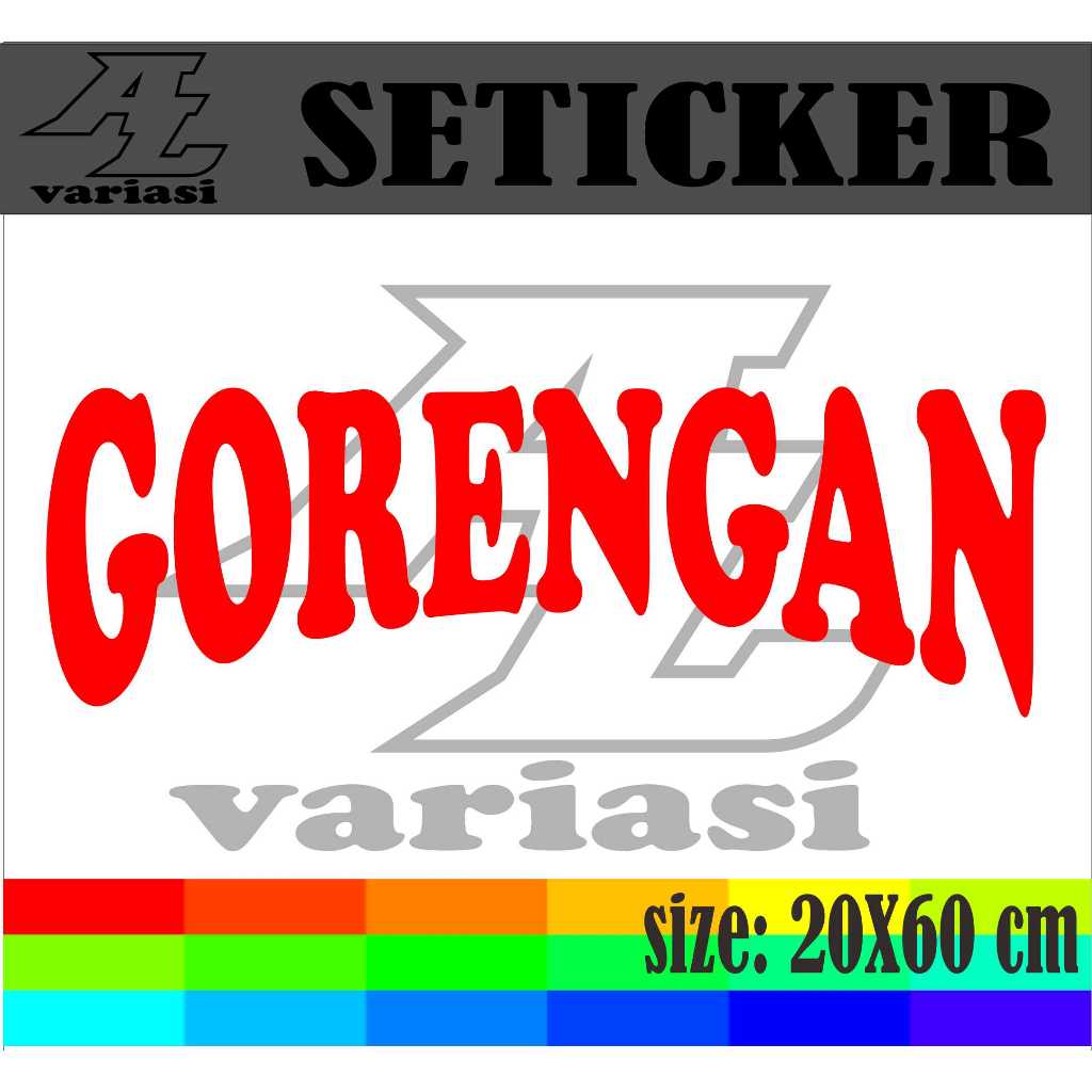 

CUTTING SETIKER NAMA JUALAN GORENGAN 60X20 BUAT DI GROBAK ATAU ETALASE