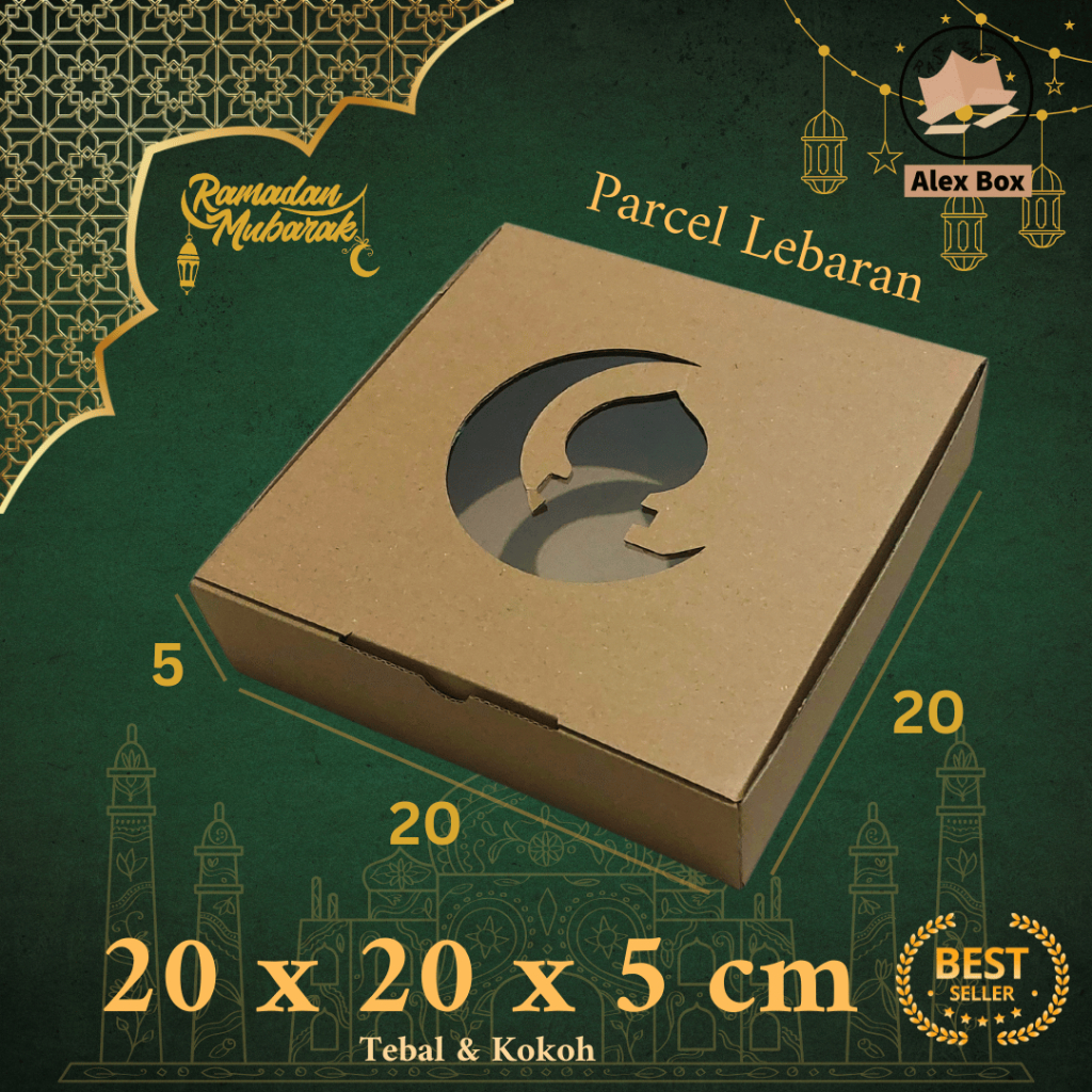

Kardus Box Parcel Lebaran 20 x 20 x 5 cm | Model Mika | Idul Fitri, Hampers, Bingkisan, Hantaran, Kue, Diecut