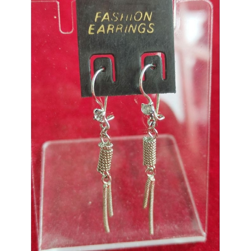 anting jurai panjang 2 warna silver, anting anak, anting kristal, anting anak, anting titanium