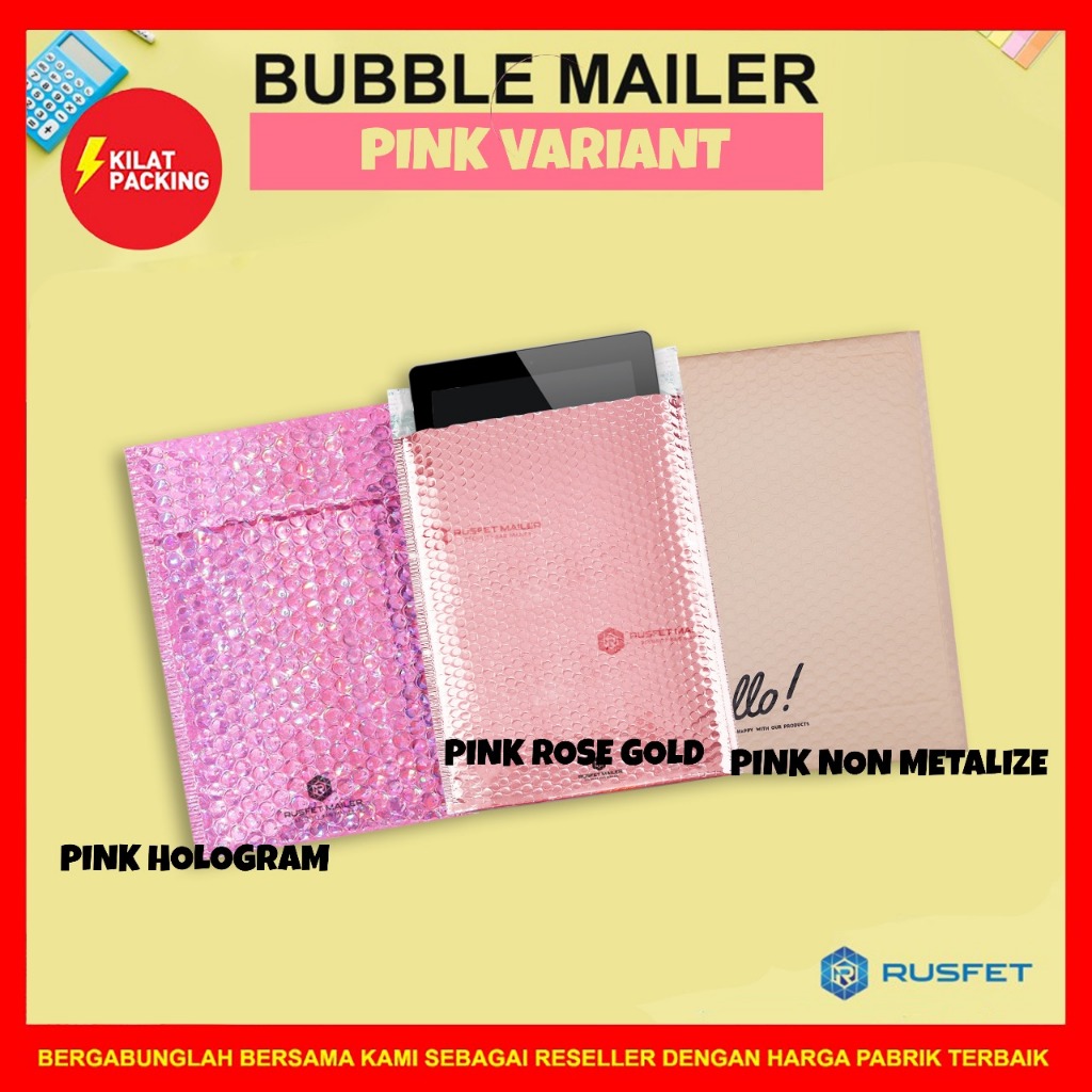 AMPLOP BUBBLE GROSIR - BUBBLE MAILER MURAH - SECURITY BAG - RUSFET AMPLOP BUBBLE - PINK