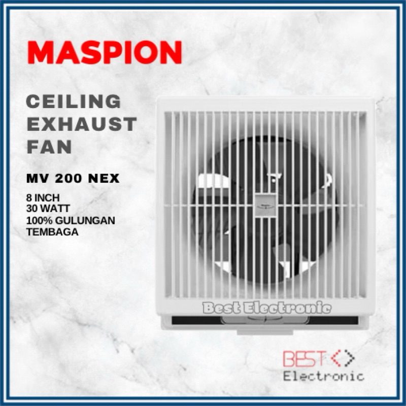 Maspion Ventilating Exhaust Fan Kipas Ventilasi 8 inch MV-200 Nex Hexos MV 200 NEX / MV-200NEX / MV2