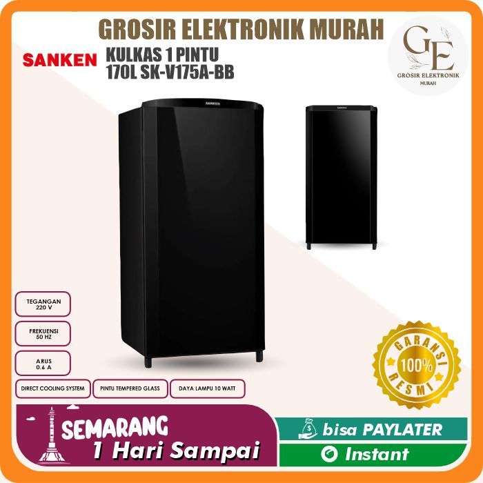 SANKEN KULKAS 1 PINTU 170L SK-V175A-BB