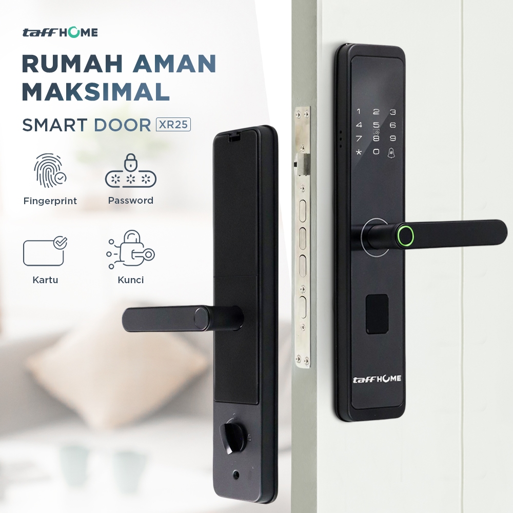 SMARTLOCK - KUNCI PINTU DIGITAL - KUNCI PINTU SIDIK JARI - DIGITAL LOCK TAFFHOME XR25