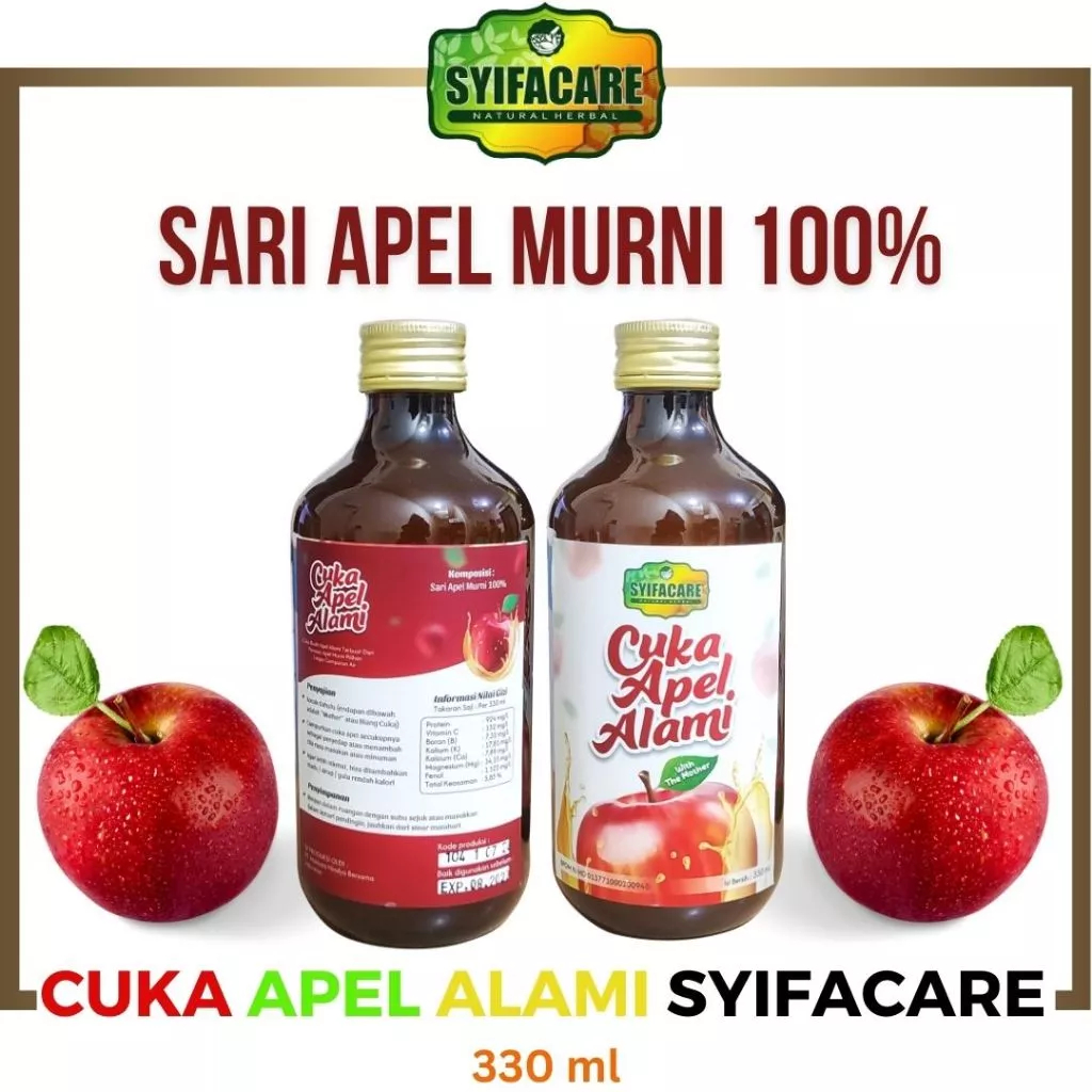 

Cuka Apel Alami Syifacare - 330ml - Natural Apple Cider Vinegar Premium With The Mother - 100% Apple