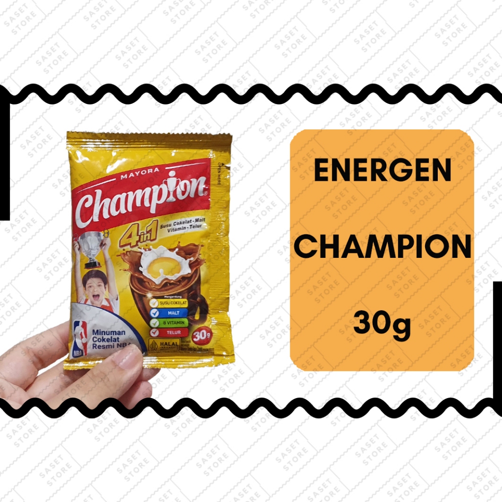 

Energen Champion 30g Sachet Susu Sereal Instan Cokelat Malt Vitamin Telur