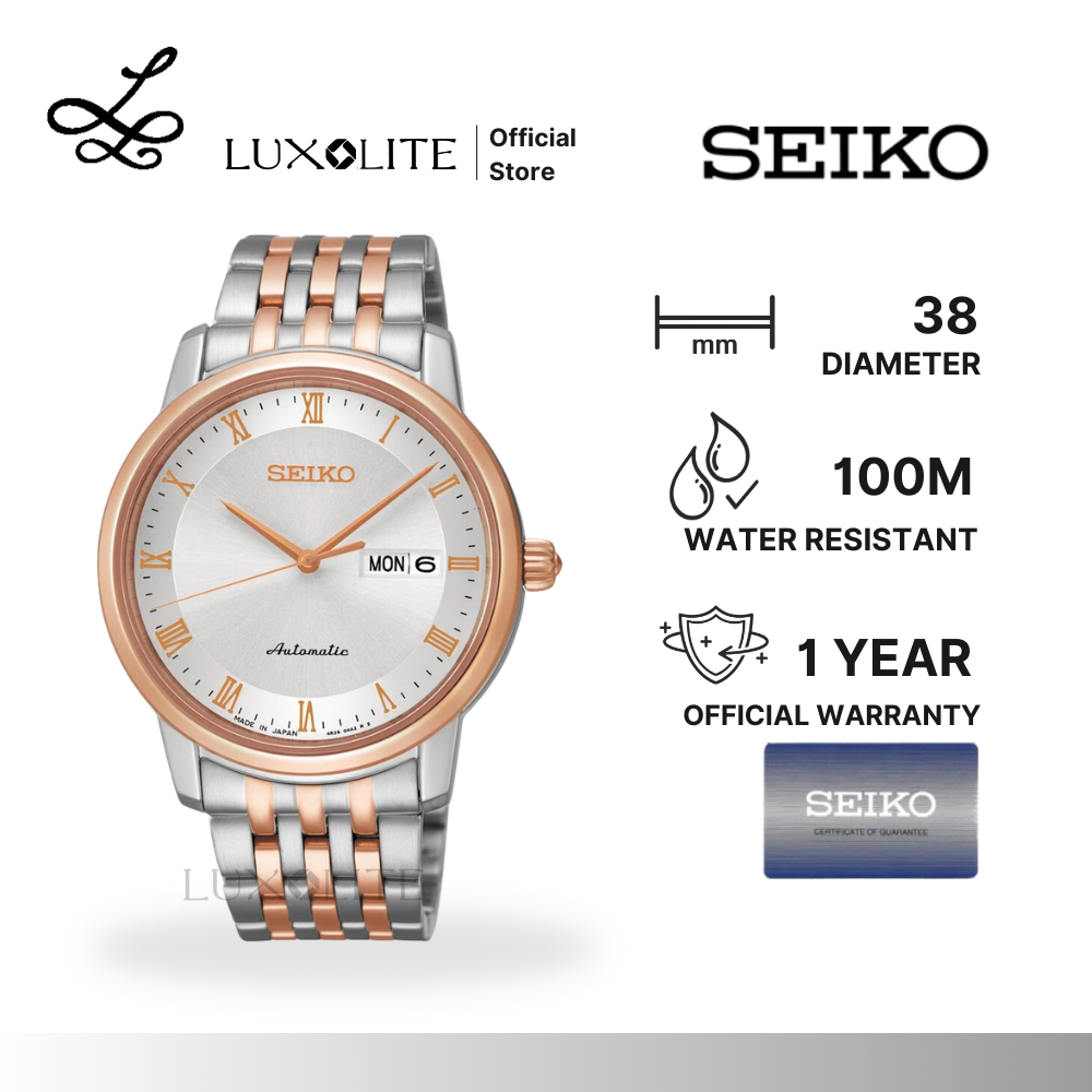 [Luxolite] SEIKO Jam Tangan Pria Presage SRP696J1 Automatic Two Tone Stainless Steel Strap