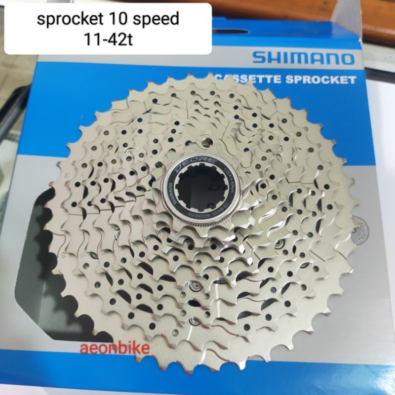 sprocket Shimano deore M4100 10 speed 11-42t model cassette  gear belakang sepeda