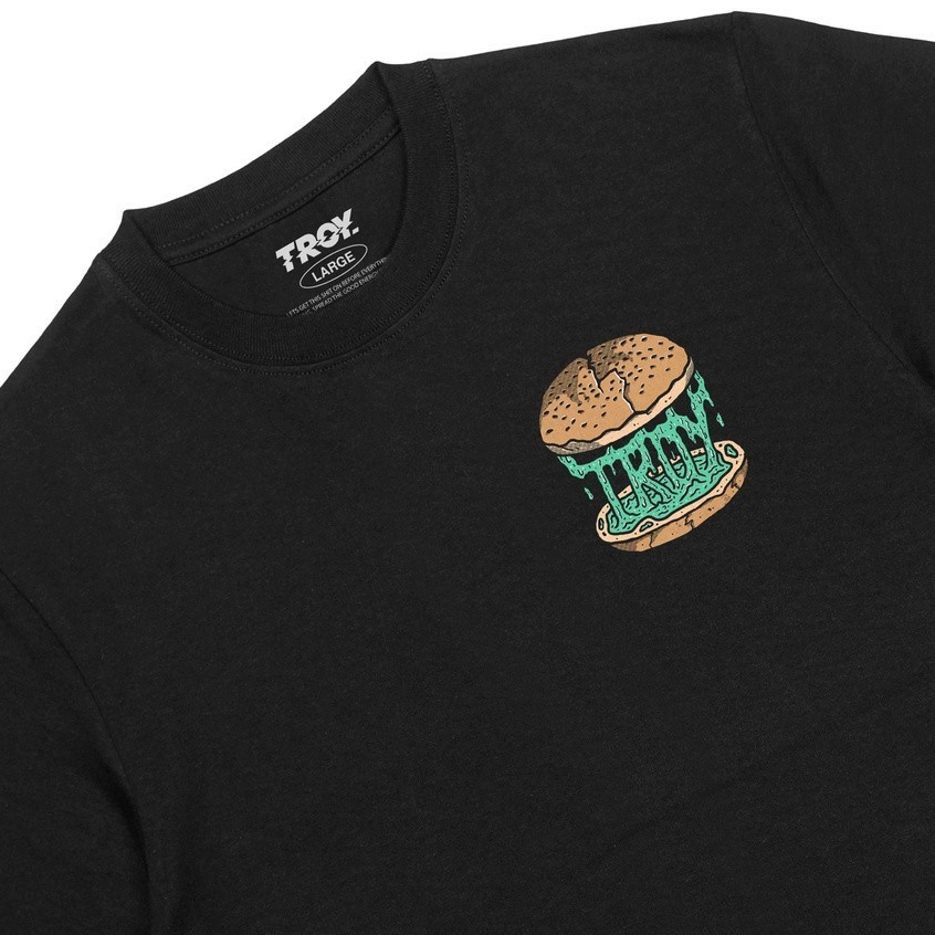 Troy Company Tshirt Black Slime Burger - Kaos Pria Lengan Pendek Hitam MT 2155
