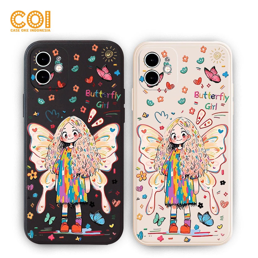 Case Infinix Smart 7 6 5 4 Hot 30i Hot30 Hot10 Hot11 Hot12i Hot9Play Hot10Play "BUTTERFLY GIRL" Soft