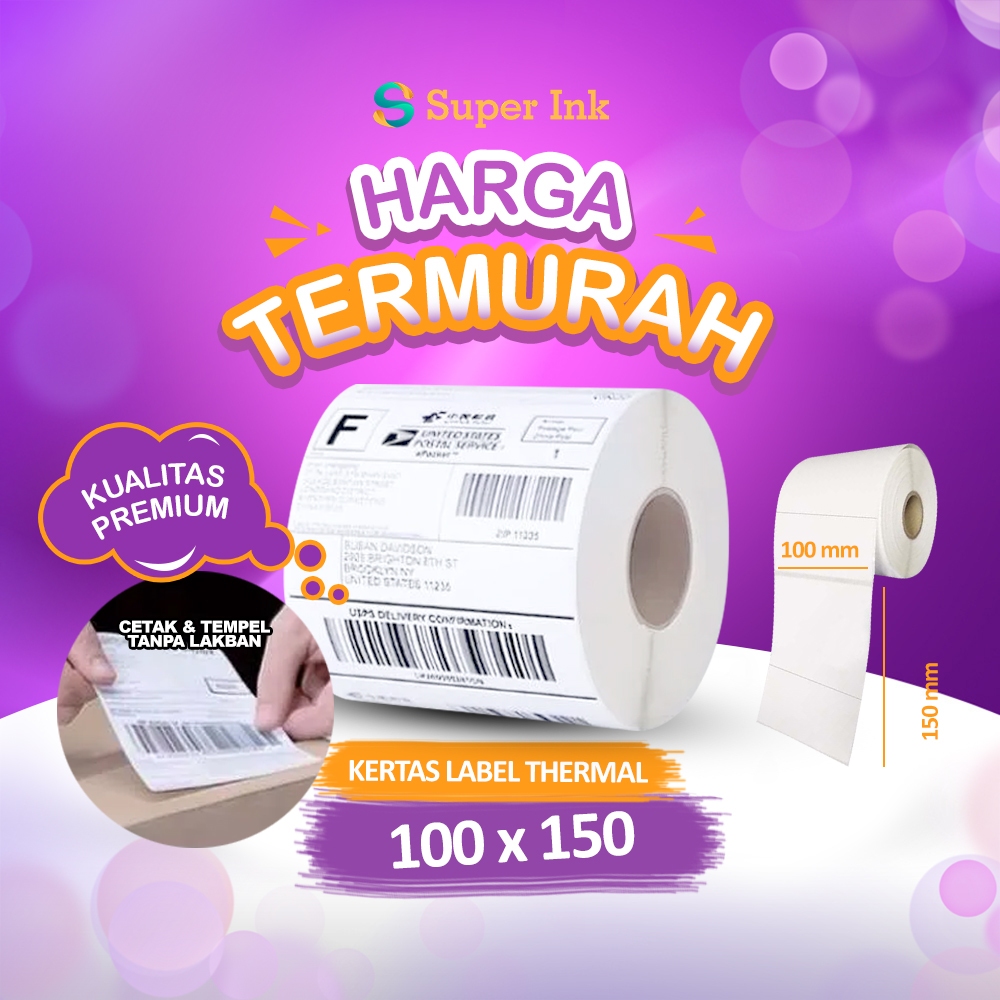 

MRH1 Kertas Label Barcode 100 X 150 Kertas Stiker Thermal 100x150 mm ( pcs)