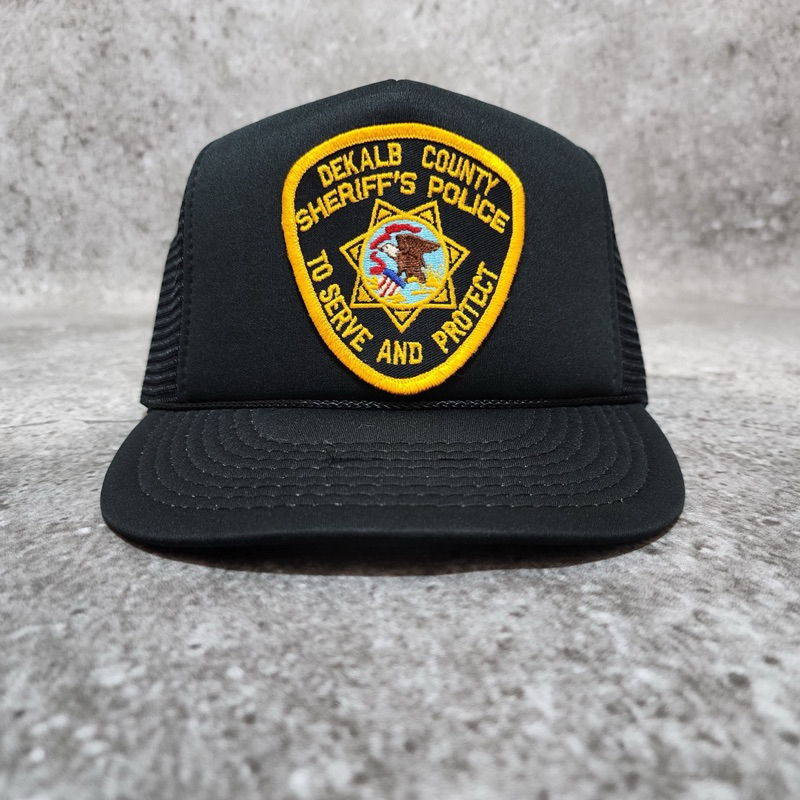 Topi Dekalb Country Sheriff’s Police Vintage Trucker Hat Second Original Pria Wanita Unisex