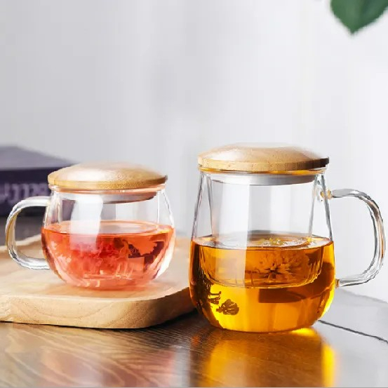 Gelas Cangkir Teh dengan Saringan Rempah-Rempah / Tea Cup Mug with Infuser Filter